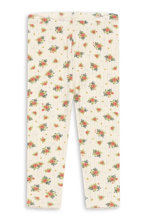 Konges Sløjd leggings per bambini in cotone MINNIE PANTS GOTS bianchi regular waist KS106171