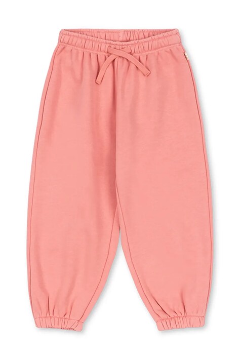 Konges Sløjd Spodnie dresowe dziecięce z bawełną LOU SWEAT PANTS GOTS różowe regular waist KS106106