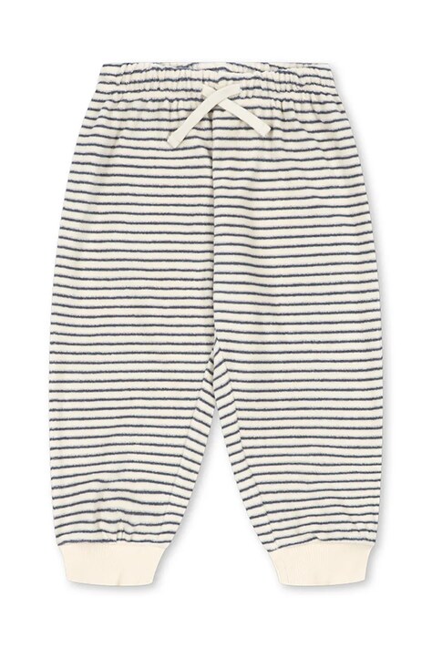 Konges Sløjd Donji dio trenirke za djecu od pamuka ITTY SWEAT PANTS GOTS bijeli spušteni struk KS106044