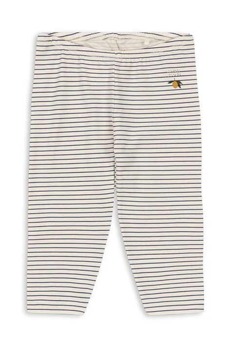 Konges Sløjd Tajice za djecu od pamuka s elastanom BASIC PANTS GOTS bijele spušteni struk KS105899