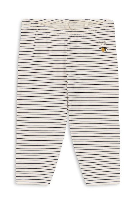 Konges Sløjd Tajice za djecu od pamuka s elastanom BASIC PANTS GOTS bijele spušteni struk KS105899