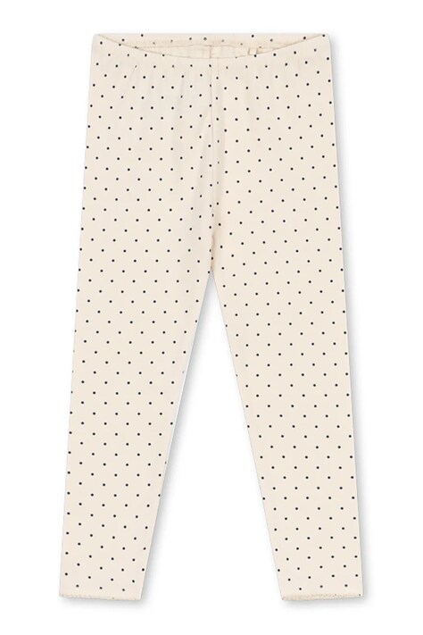 Konges Sløjd Tajice za djecu od pamuka s elastanom BASIC PANTS GOTS bež spušteni struk KS105899