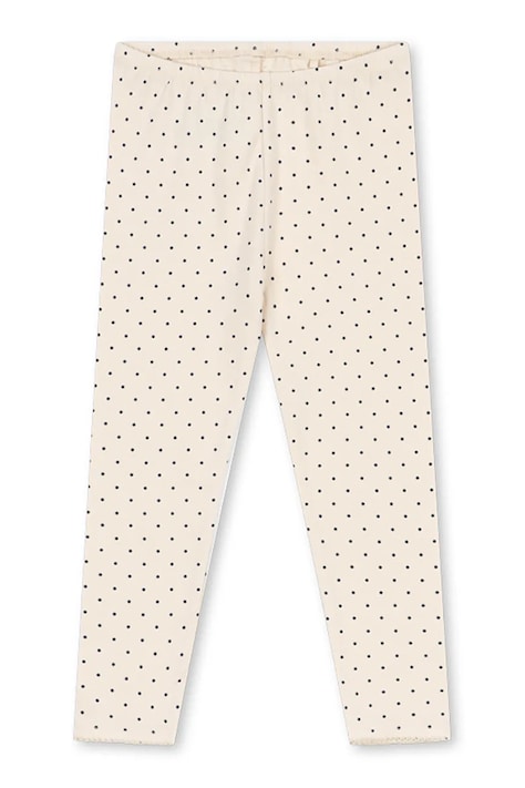 Konges Sløjd Tajice za djecu od pamuka s elastanom BASIC PANTS GOTS bež spušteni struk KS105899