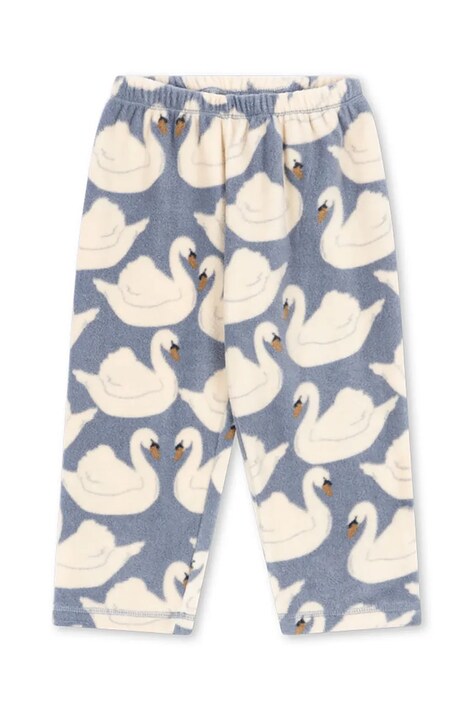 Konges Sløjd donji dio trenirke za djecu s flisom TAVI FLEECE PANTS GRS plavi spušteni struk KS105773