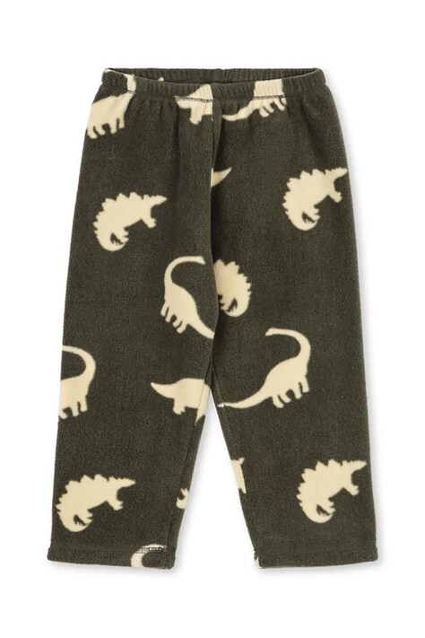 Konges Sløjd donji dio trenirke za djecu s flisom TAVI FLEECE PANTS GRS zeleni spušteni struk KS105773