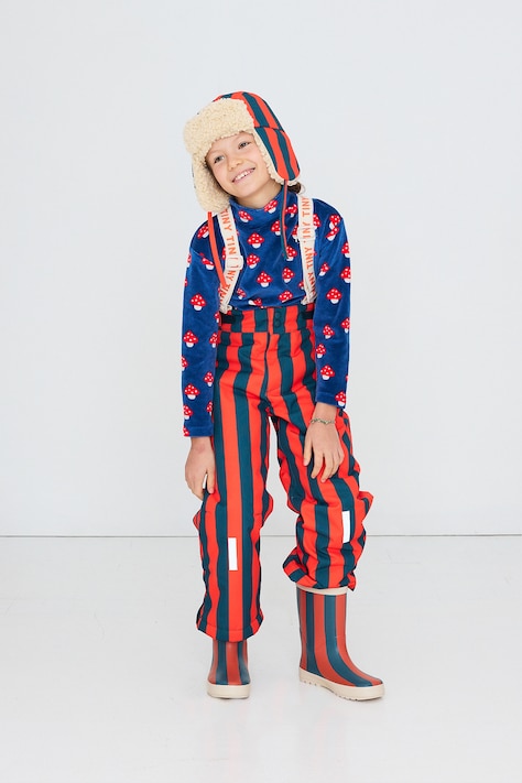 Tinycottons Spodnie narciarskie dziecięce RED STRIPES SNOW PANT czerwone AW26-004