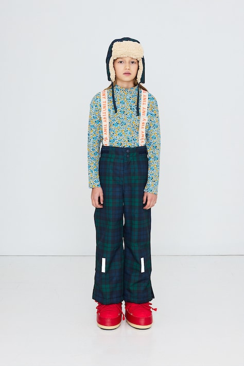 Tinycottons Spodnie narciarskie dziecięce CHECK SNOW PANT zielone AW26-018