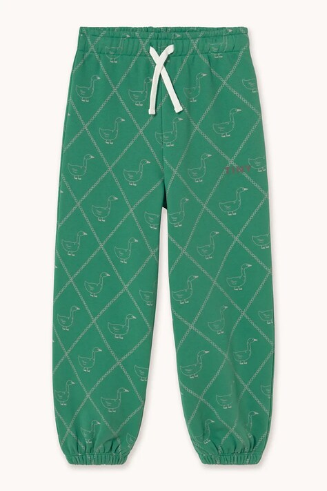 Tinycottons gyerek pamut melegítő GEESE SWEATPANT zöld normál derék AW26-339