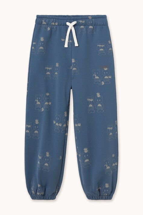 Tinycottons Spodnie dresowe dziecięce bawełniane TINY TEA ROOM SWEATPANT niebieskie regular waist AW26-333