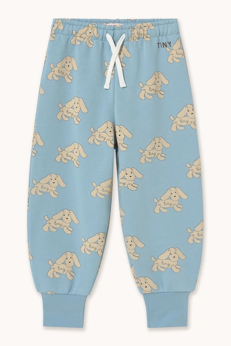 Tinycottons спортен панталон за деца от памук DOGS SWEATPANT син със стандартна талия AW26-349