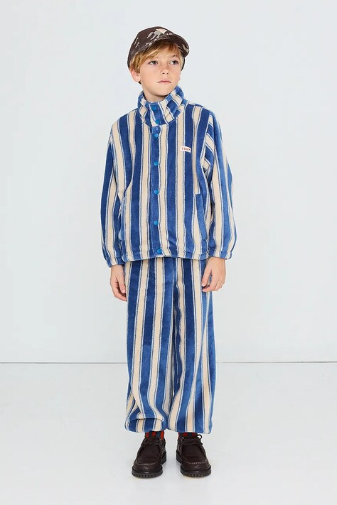 Tinycottons gyerek polár melegítő BLUE RETRO STRIPES POLAR SWEATPANT kék normál derék AW26-257