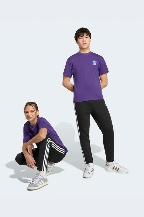 adidas Originals donji dio trenirke za djecu crni spušteni struk KW0640