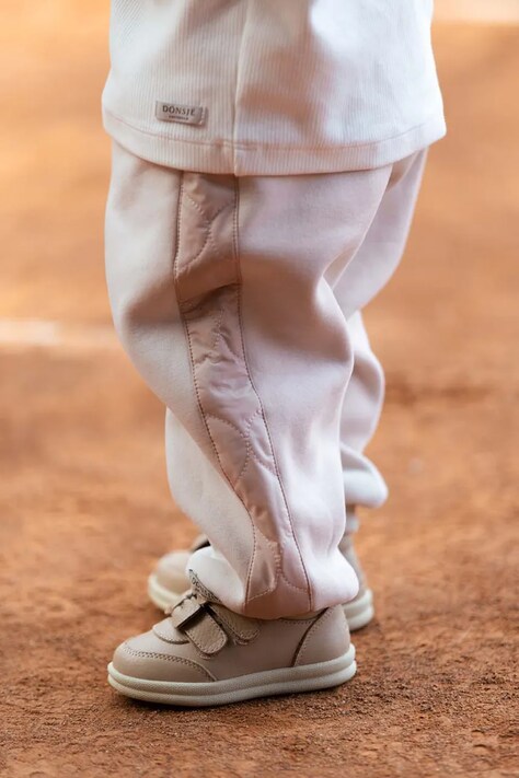 Donsje spodnie dresowe dziecięce z bawełną beżowe regular waist 3048100