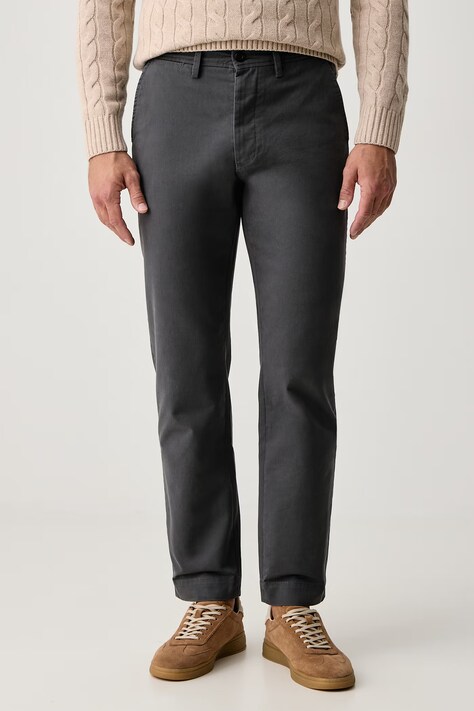 Officine Generale Spodnie chinos męskie bawełniane czarne regular waist DLCMCHN710