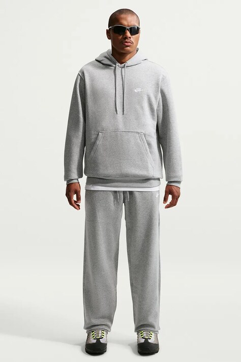 Nike Sportswear Spodnie dresowe męskie z bawełną Club szare regular waist FN3730.063