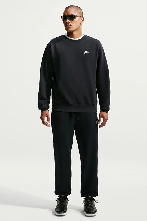 Nike Sportswear Spodnie joggery męskie z bawełną Club czarne regular waist FN3787.010
