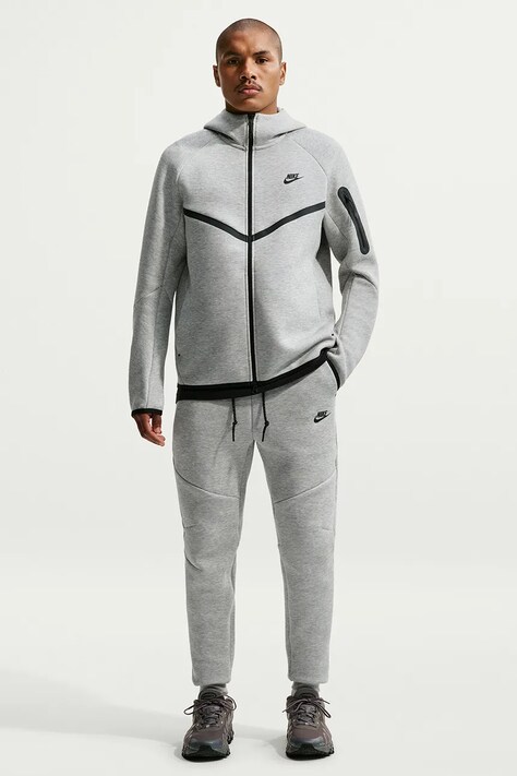 Nike Sportswear Spodnie joggery męskie z bawełną Tech szare regular waist HV0959.063