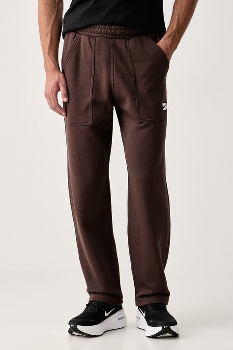 Nike Sportswear Spodnie dresowe męskie z bawełną brązowe regular waist IV5627.237
