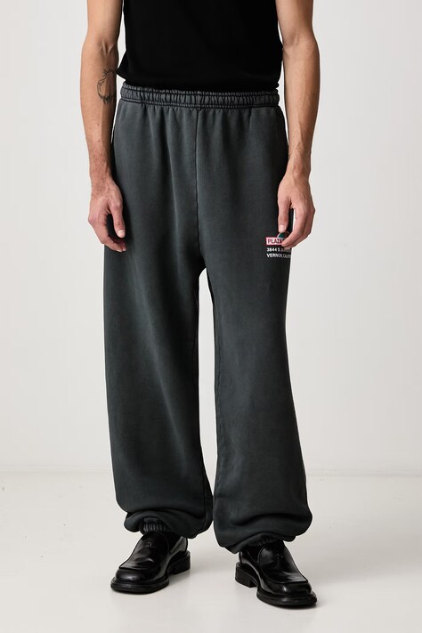 Willy Chavarria PLAZA CHAVARRIA pantaloni de trening din bumbac pentru bărbați negri regular waist MUJSB006.064N