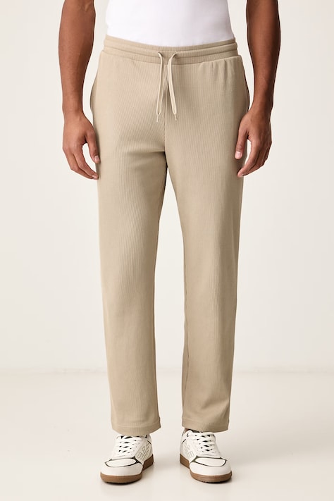 Emporio Armani Underwear Spodnie lounge męskie z bawełną beżowe regular waist EM001870 AF25051