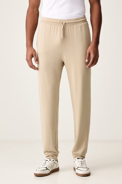 Emporio Armani Underwear Spodnie lounge męskie z modalem beżowe high waist EM000500 AF25035