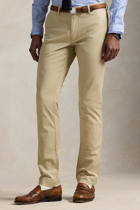 Polo Ralph Lauren Spodnie chinos męskie z bawełną beżowe 710B23868