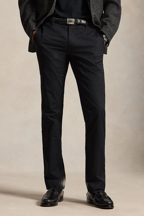 Polo Ralph Lauren Spodnie chinos męskie z bawełną czarne 710B23868