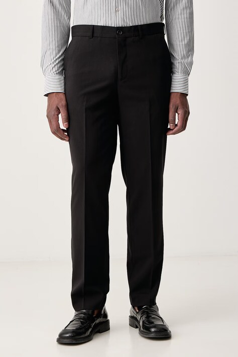 Lindbergh Spodnie garniturowe męskie czarne regular waist 30.01040R