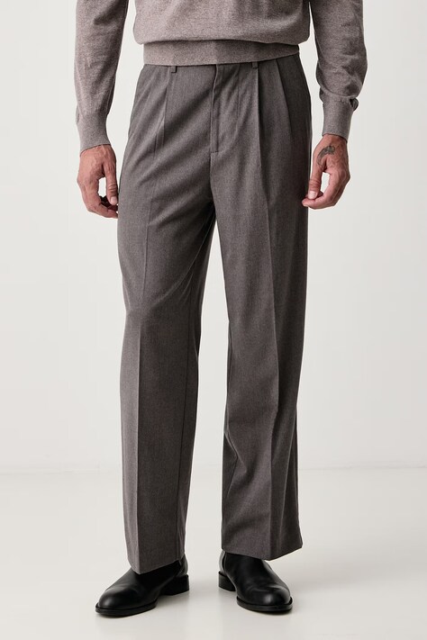 Lindbergh Spodnie wide leg męskie szare regular waist 30.001121