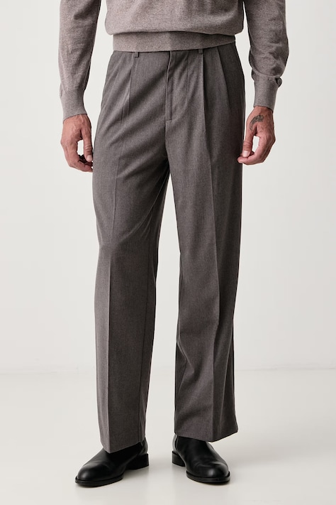 Lindbergh Spodnie wide leg męskie szare regular waist 30.001121