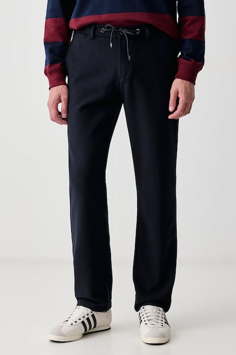 Guess Штани chinos чоловічі з вовною Norris темно-сині regular waist M6BB82 W4181
