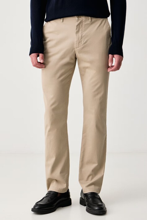 Tommy Hilfiger Spodnie męskie bawełniane z elastanem beżowe regular waist MW0MW41993