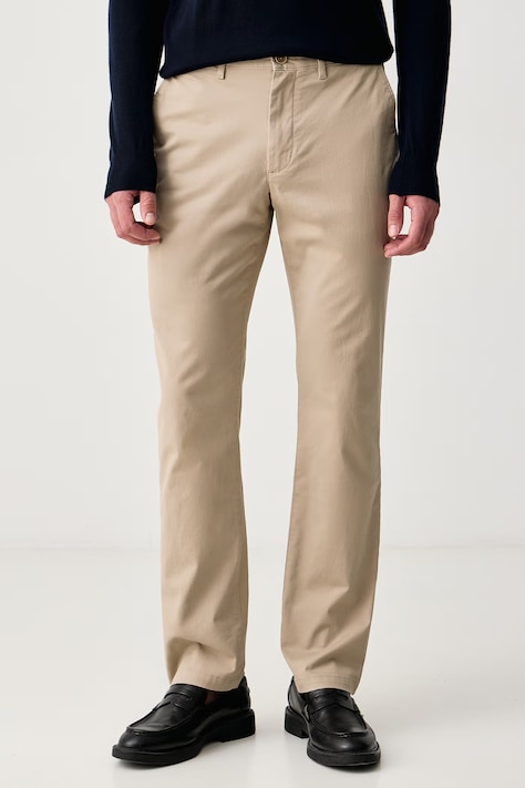 Tommy Hilfiger Spodnie męskie bawełniane z elastanem beżowe regular waist MW0MW41993