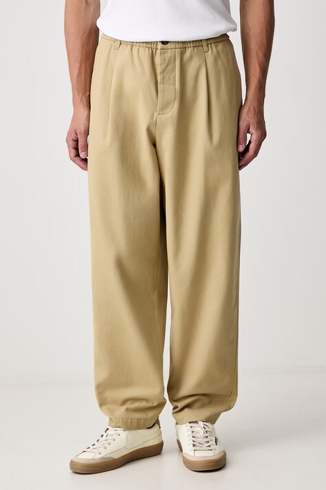 Maison Kitsuné Spodnie bawełniane męskie zielone high waist MRMWP08WW9137
