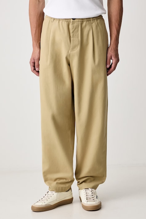 Maison Kitsuné Брюки из хлопка для мужчин зелёные high waist MRMWP08WW9137