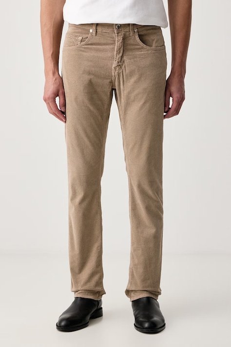 Baldessarini Spodnie męskie sztruksowe beżowe high waist B1 16502.2457