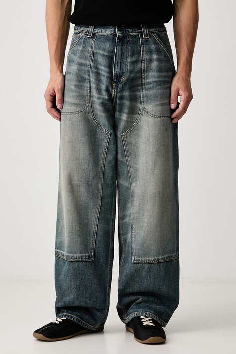 Carhartt WIP Oakland Pant jeansy loose męskie niebieskie I037533