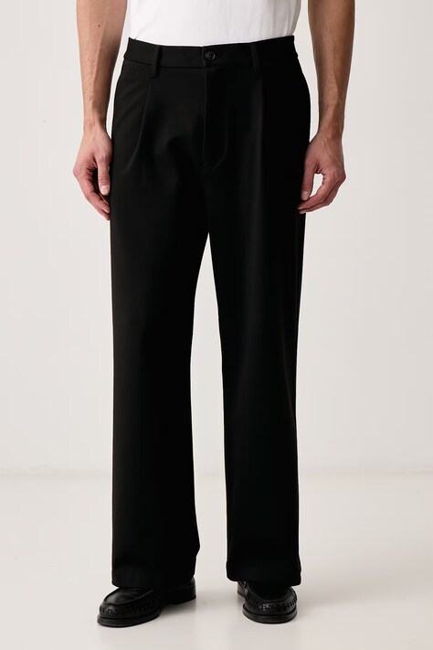 Marc O'Polo Spodnie wide leg męskie czarne regular waist 5000017060