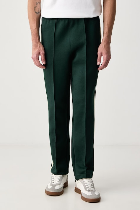 Lacoste Spodnie dresowe męskie z bawełną zielone regular waist XH8615