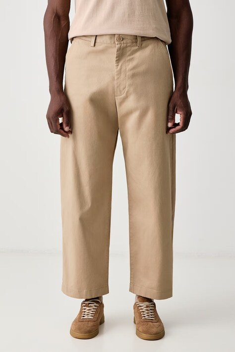 Lacoste Spodnie męskie bawełniane z elastanem beżowe regular waist HH0141