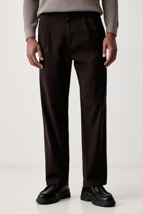 Marc O'Polo Spodnie męskie z bawełną brązowe regular waist 5000012035