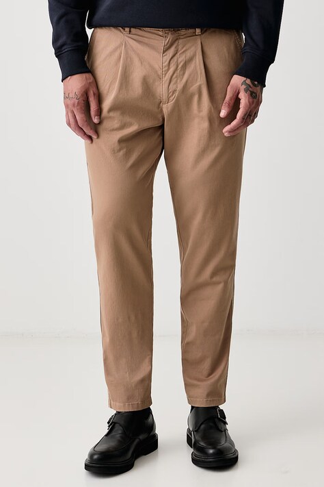 Marc O'Polo Spodnie męskie z bawełną beżowe high waist 5000012030