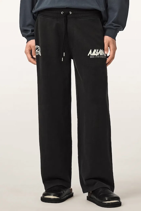 AllSaints Spodnie dresowe męskie bawełniane CHROMIUM czarne M012TF