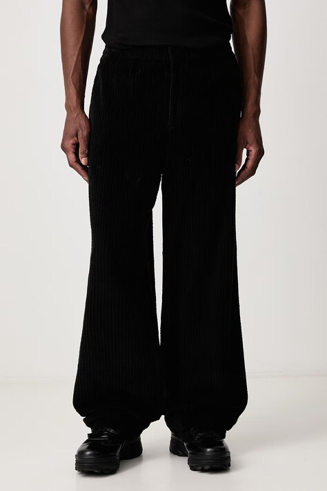 Lacoste Spodnie sztruksowe męskie czarne regular waist HH0122