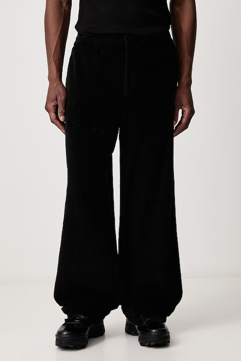 Lacoste Spodnie sztruksowe męskie czarne regular waist HH0122