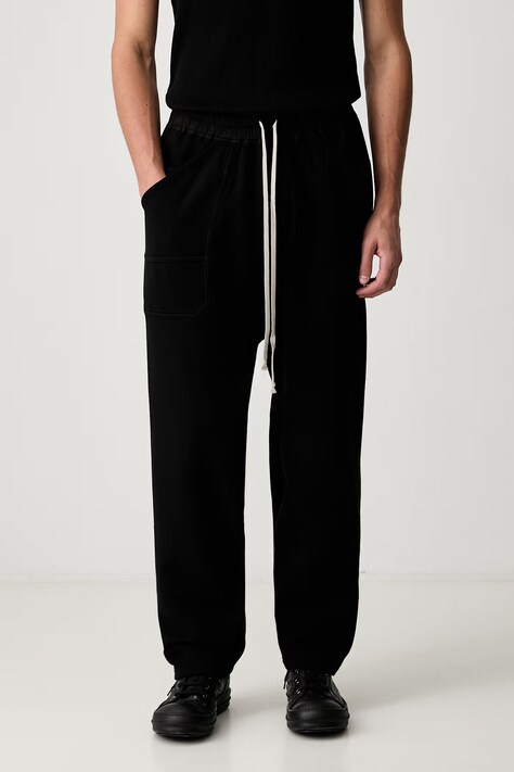 Rick Owens DRKSHDW Classic Cargo donji dio trenirke od pamuka s elastanom za muškarce crni spušteni struk DU02F6370 F
