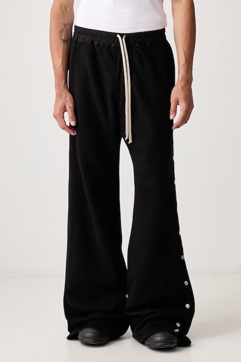 Rick Owens DRKSHDW Wide pusher donji dio trenirke od pamuka za muškarce crni spušteni struk DU02F6393 F