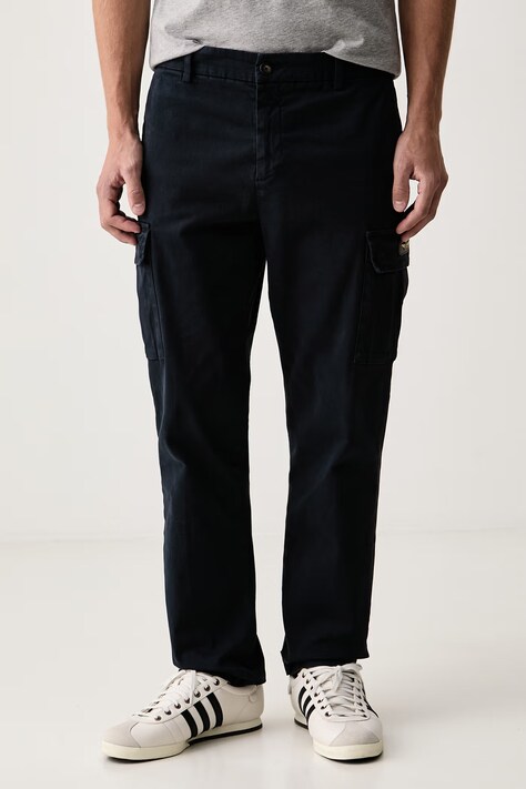 Aeronautica Militare Spodnie cargo męskie z bawełną granatowe high waist PA1740UCT04381