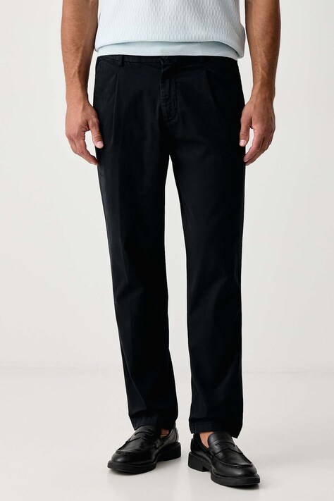 FAY Spodnie chinos męskie bawełniane z elastanem granatowe regular waist NTM8153185TYTE