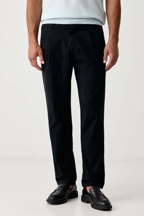 FAY Spodnie chinos męskie bawełniane z elastanem granatowe regular waist NTM8153185TYTE